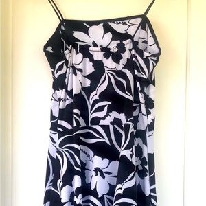 Black floral strap dress